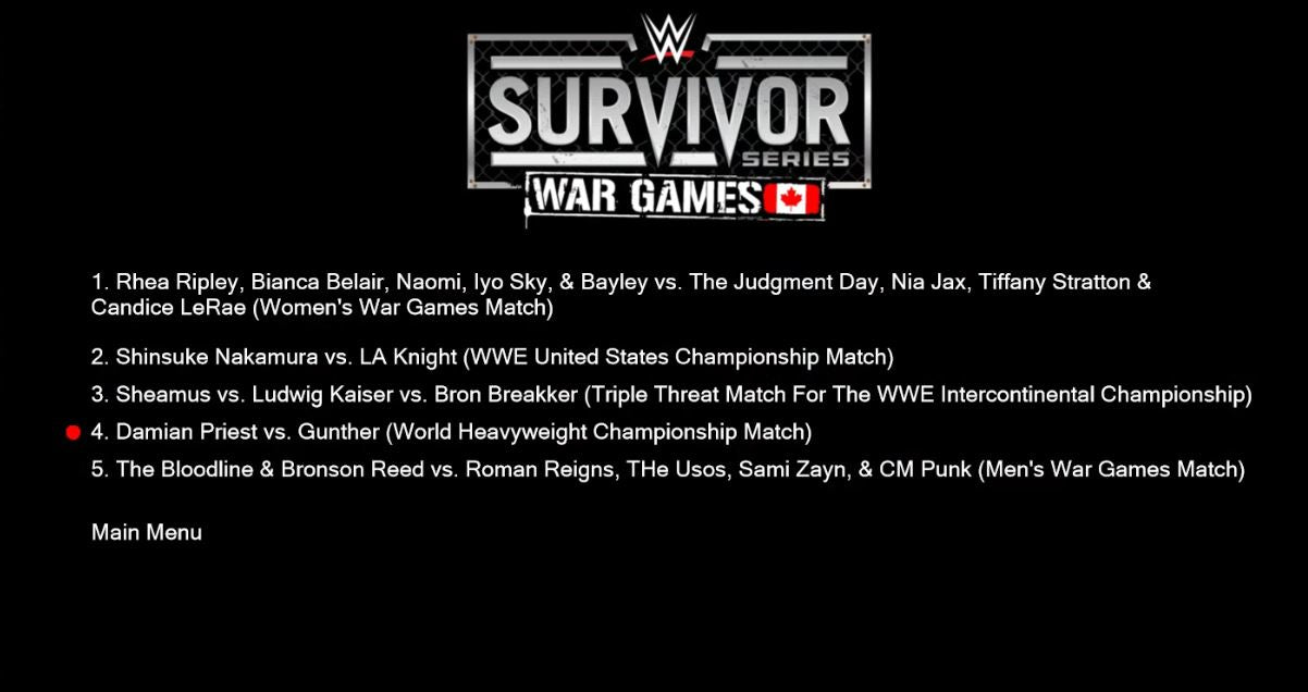 11/30/24 Survivor Series: War Games Blu Ray WWE
