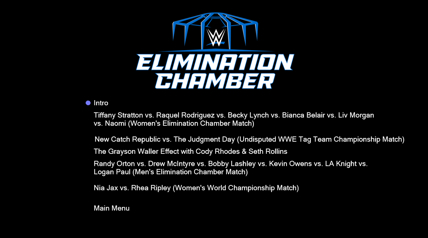 2/24/24 Elimination Chamber 2024 Blu Ray