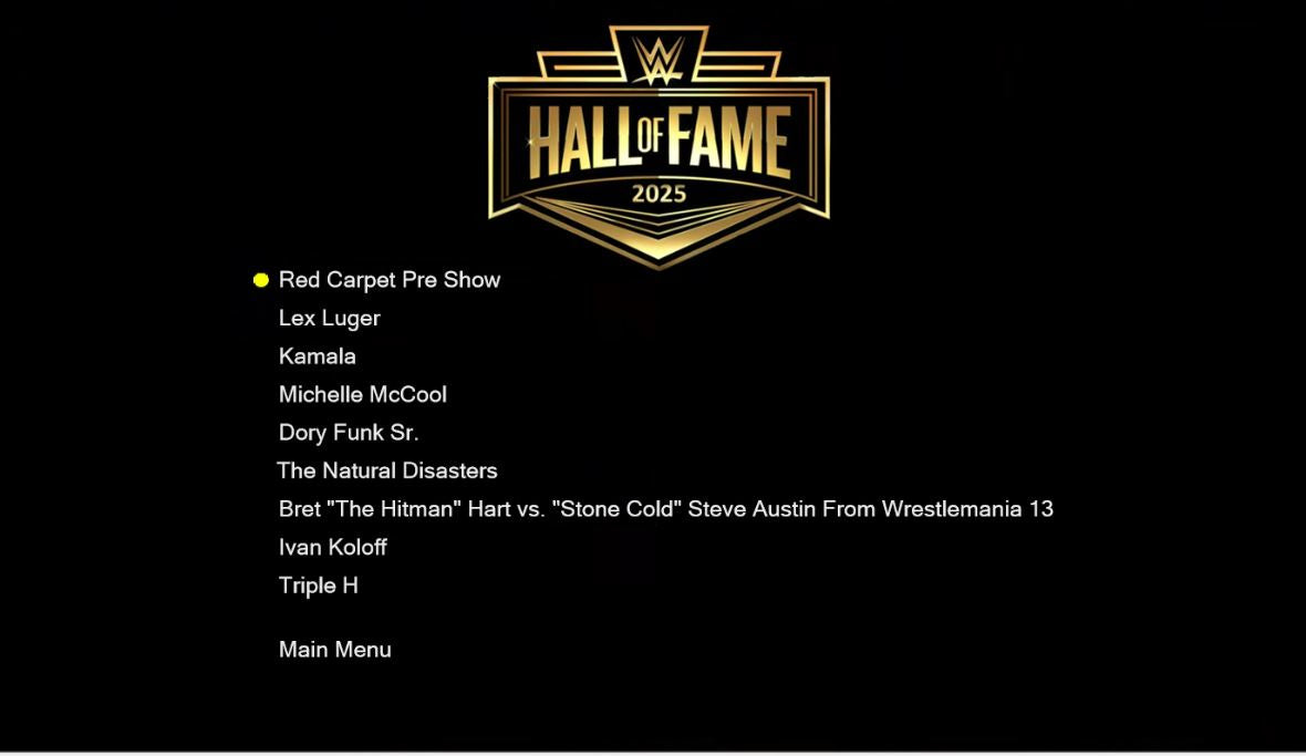 WWE Hall Of Fame 2025 Blu Ray