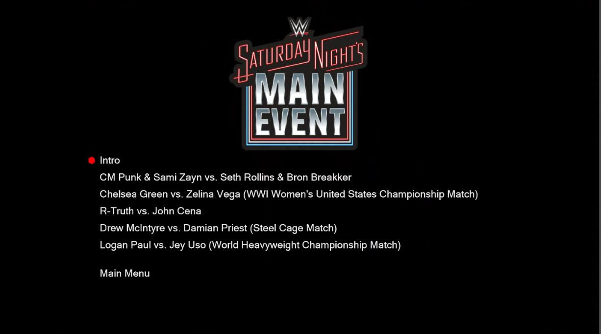 5/24/25 Saturday Night's Main Even Blu Ray WWE