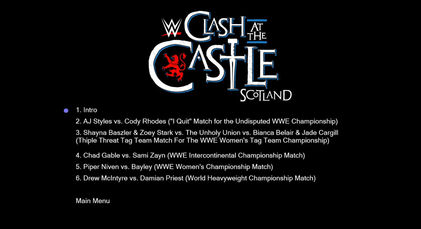 6/15/24 Clast At The Castle PLE Blu Ray WWE