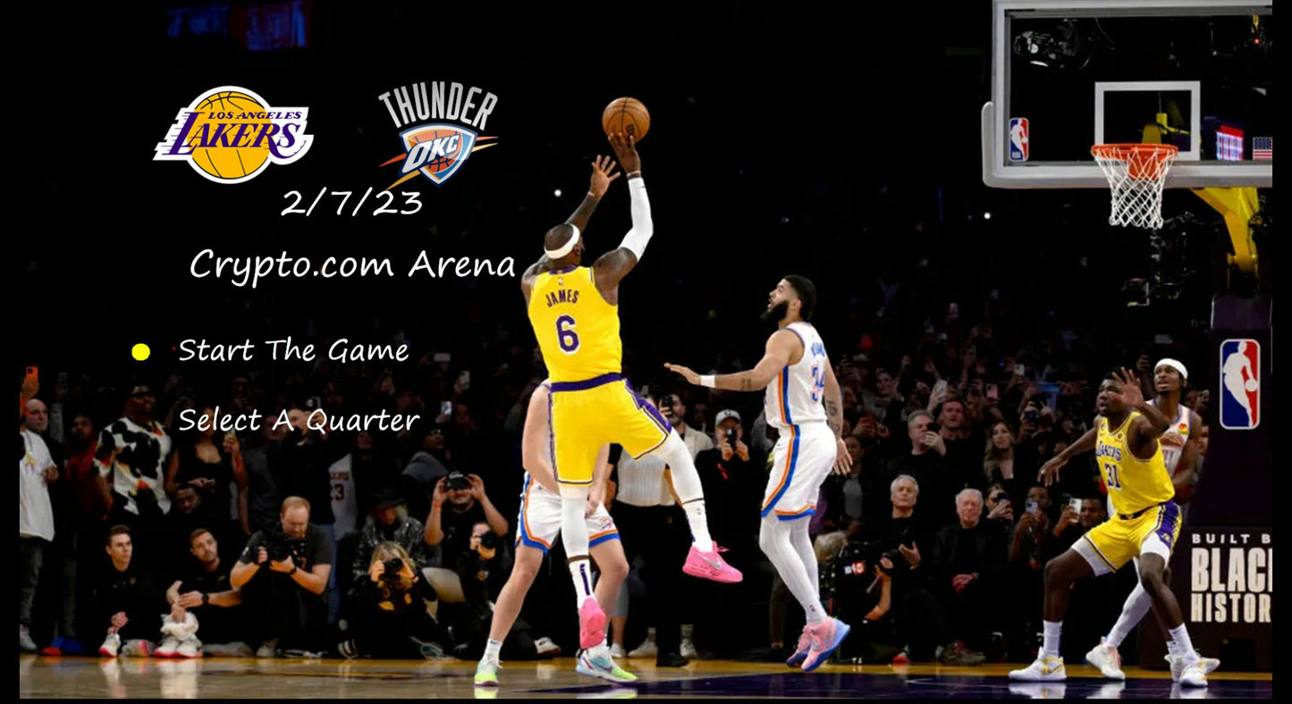 7/2/23 Lakers vs. Thunder Full Game LeBron James Becomes All-Time Points Leader Blu Ray NBA