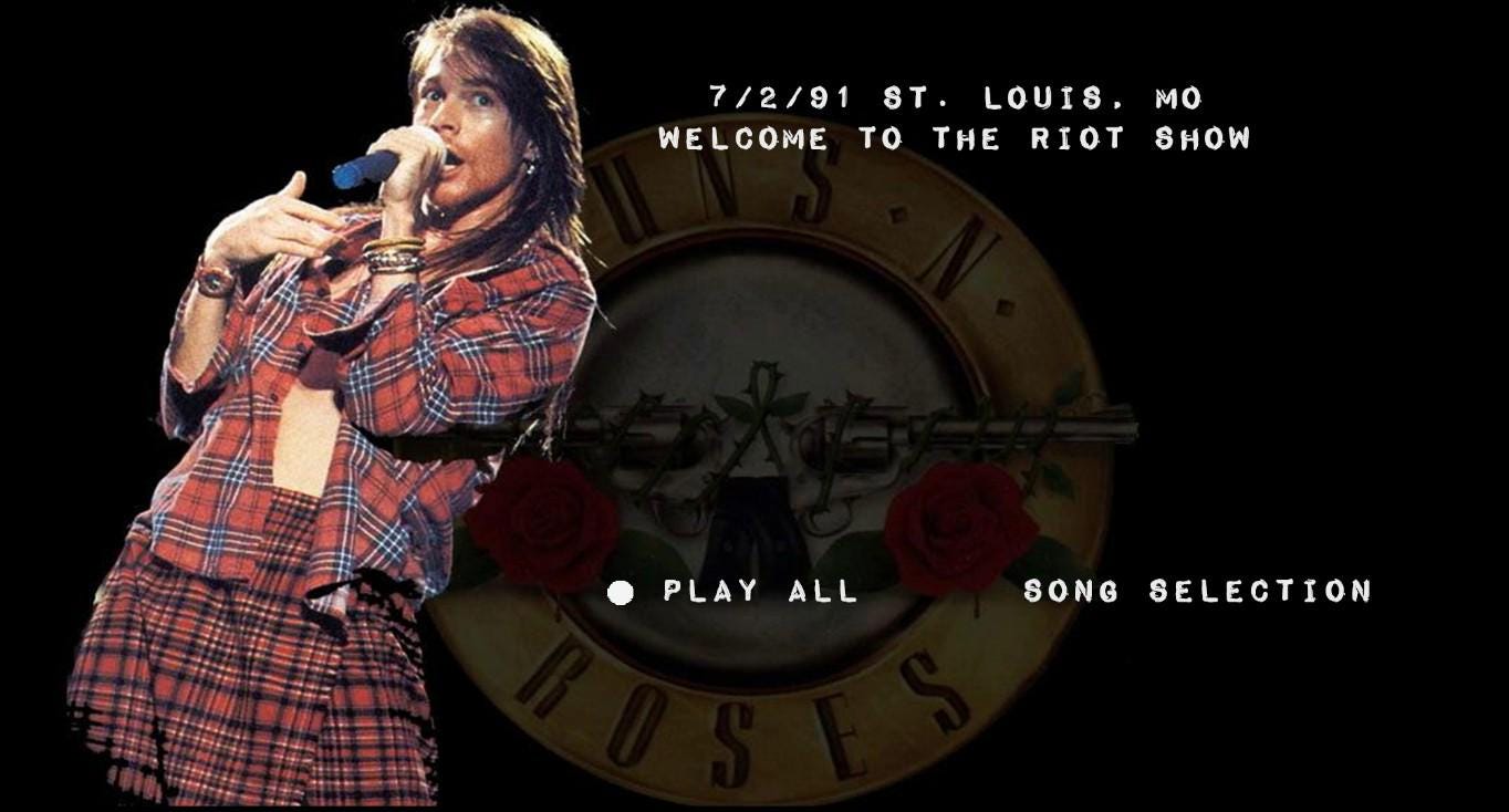 Guns N' Roses - Live 7/2/91 St. Louis Riot Show Blu Ray