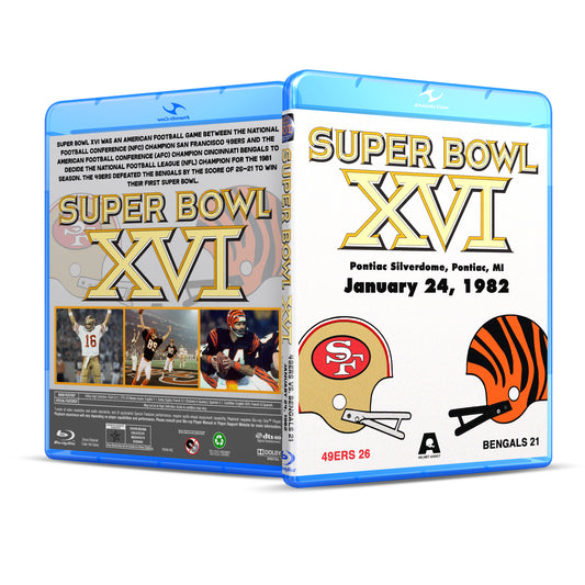 1/24/82 Super Bowl XVI Bengals vs. 49ners Blu Ray