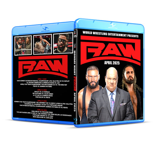 WWE Raw For The Month of April 2025 Blu Ray