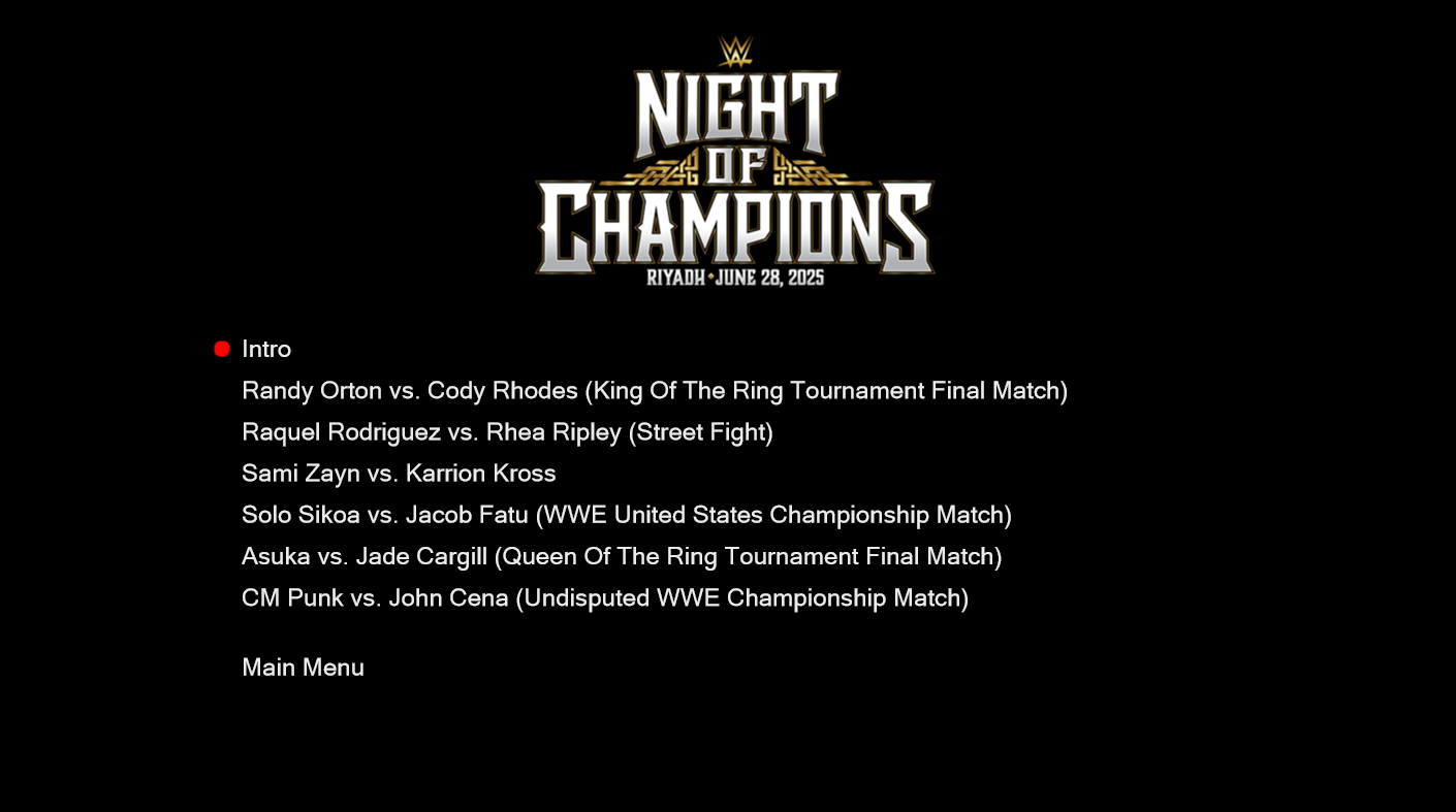 WWE Night of Champions 2025 – Blu-ray (6/28/25)