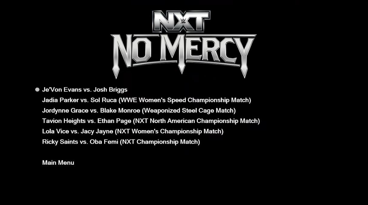 WWE NXT No Mercy 2025 – Blu-ray