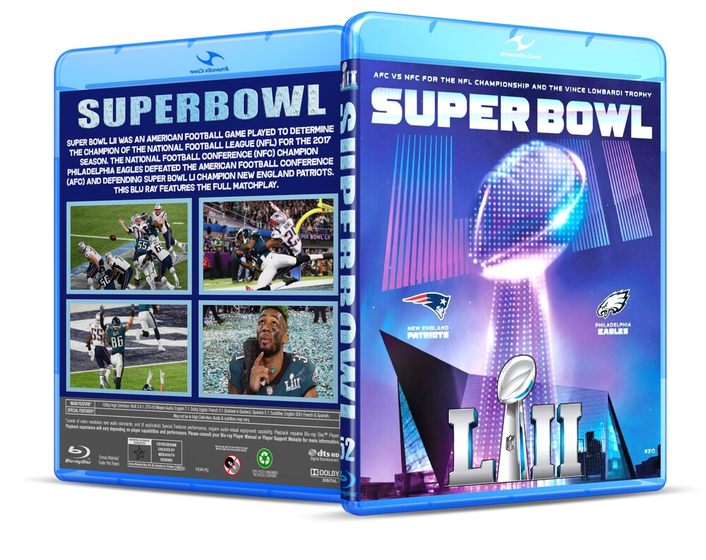 NFL Super Bowl (LII) 52 Blu Ray Complete Including The Half-Time Show