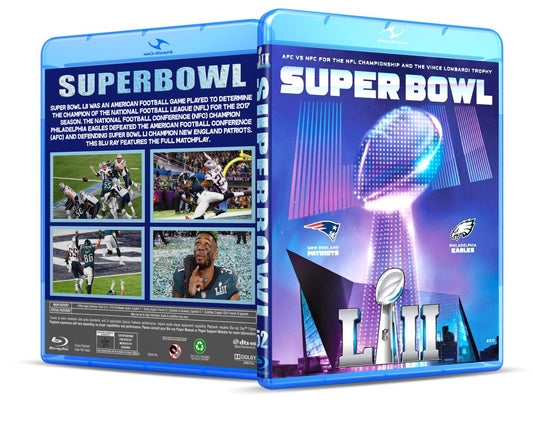 NFL Super Bowl (LII) 52 Blu Ray Complete Including The Half-Time Show