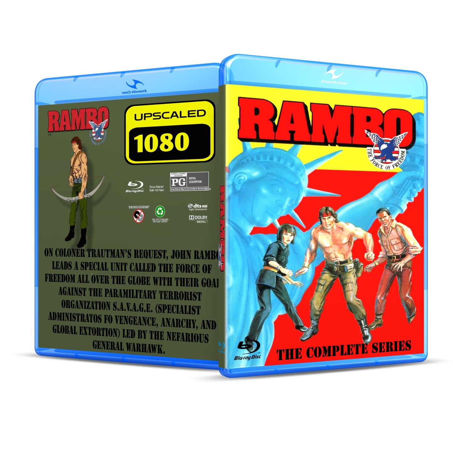 Rambo Forces of Freedom Complete Series Cartoon Blu  Ray Upscaled 1080 4 Disc Set